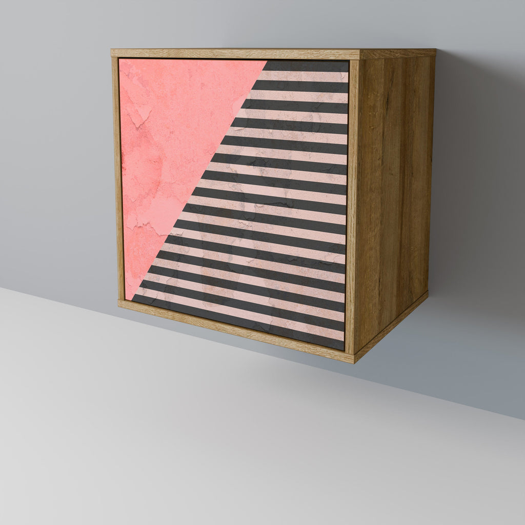 GLAMOROUS STRIPE Aparador de 1 Porta em Efeito Carvalho