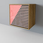 GLAMOROUS STRIPE Aparador de 1 Porta em Efeito Carvalho