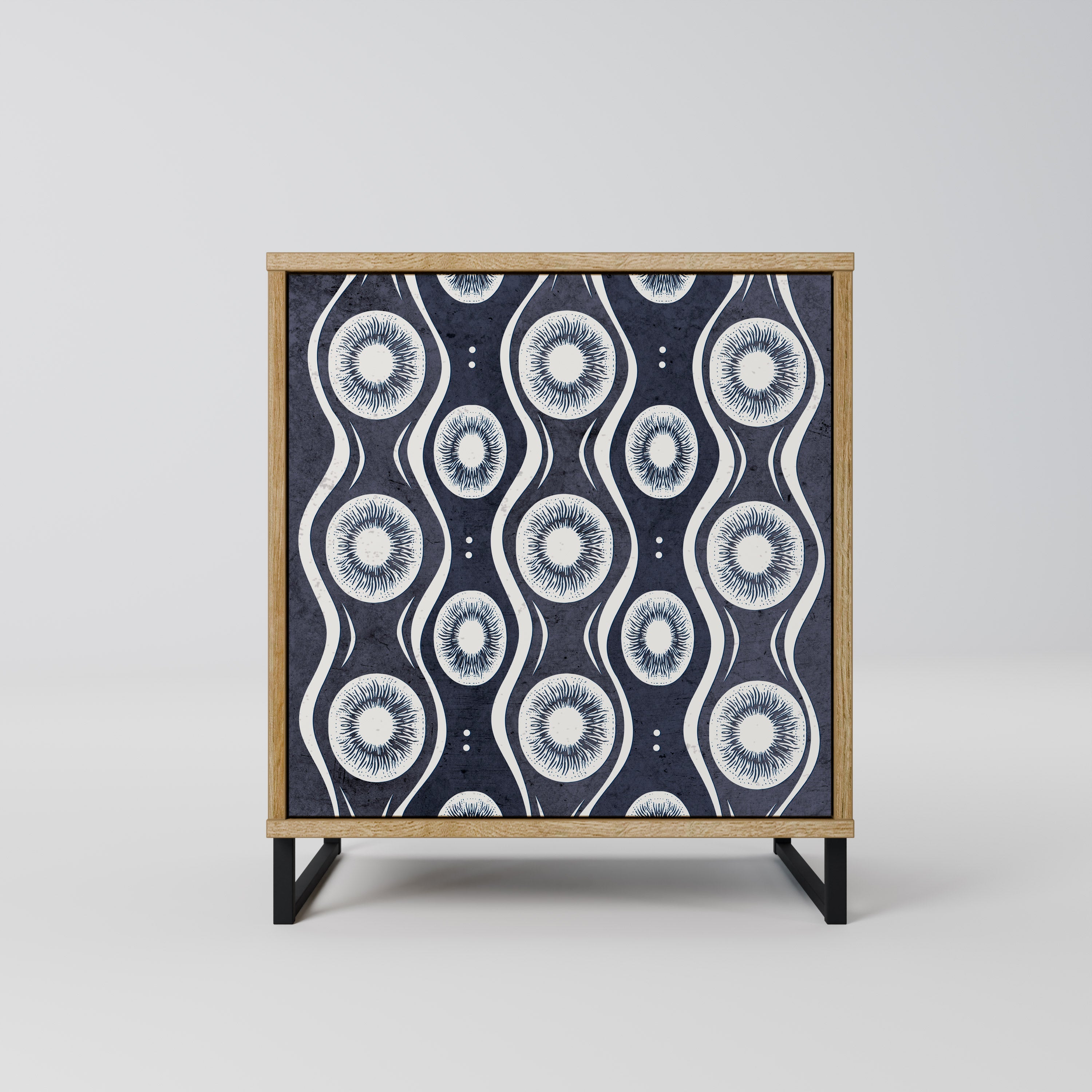 GRAPHITE EYES Aparador de 1 Porta em Efeito Carvalho