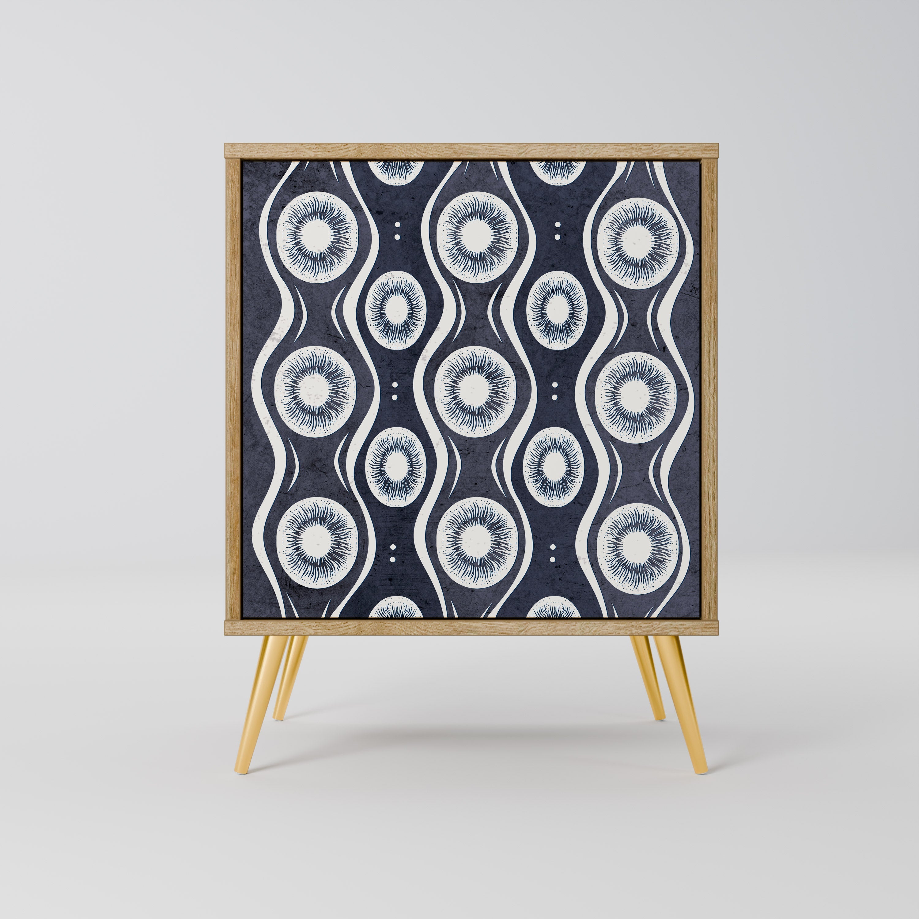 GRAPHITE EYES Aparador de 1 Porta em Efeito Carvalho