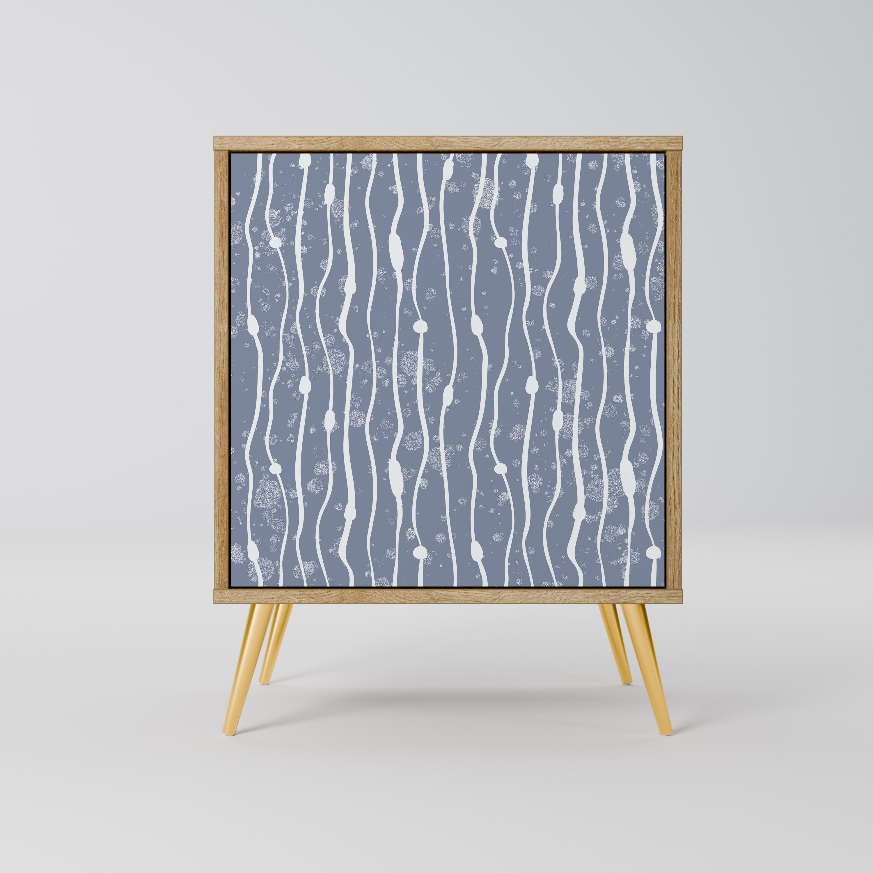 GRAPHITE RAIN Aparador de 1 Porta em Efeito Carvalho