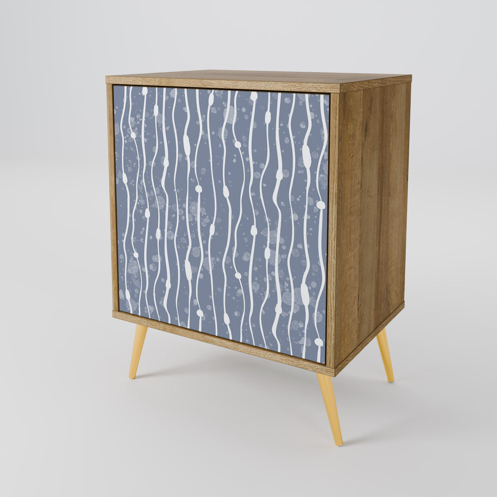 GRAPHITE RAIN Aparador de 1 Porta em Efeito Carvalho