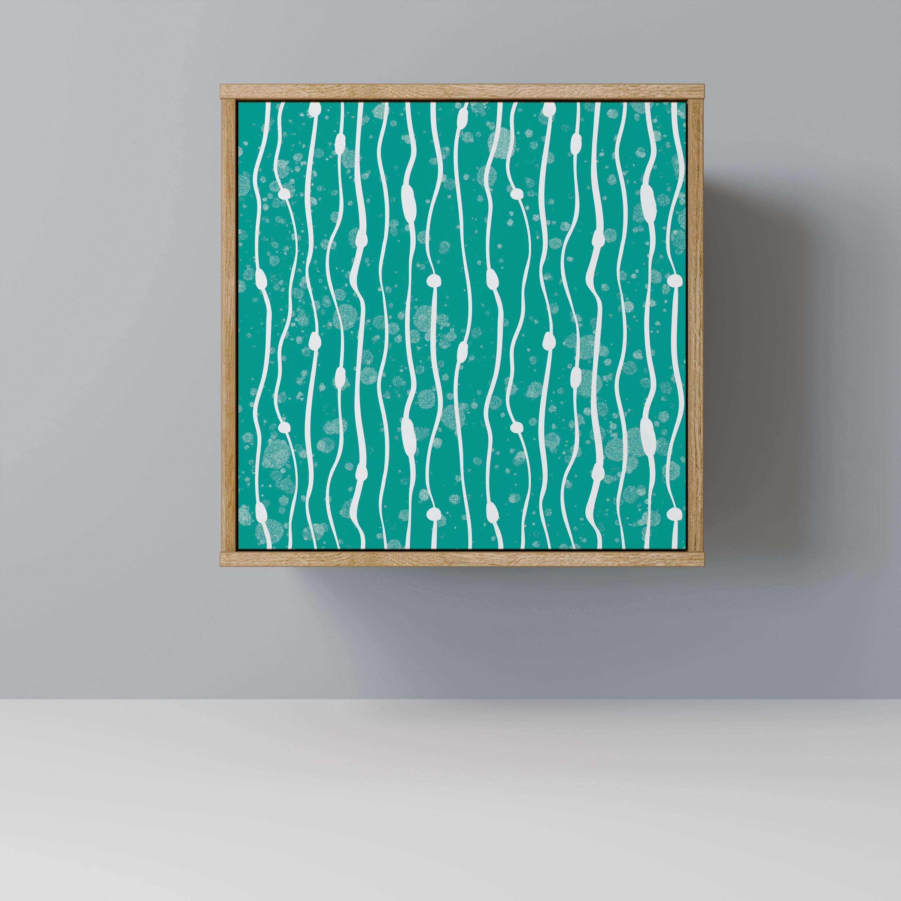 TURQUOISE RAIN Aparador de 1 Porta em Efeito Carvalho