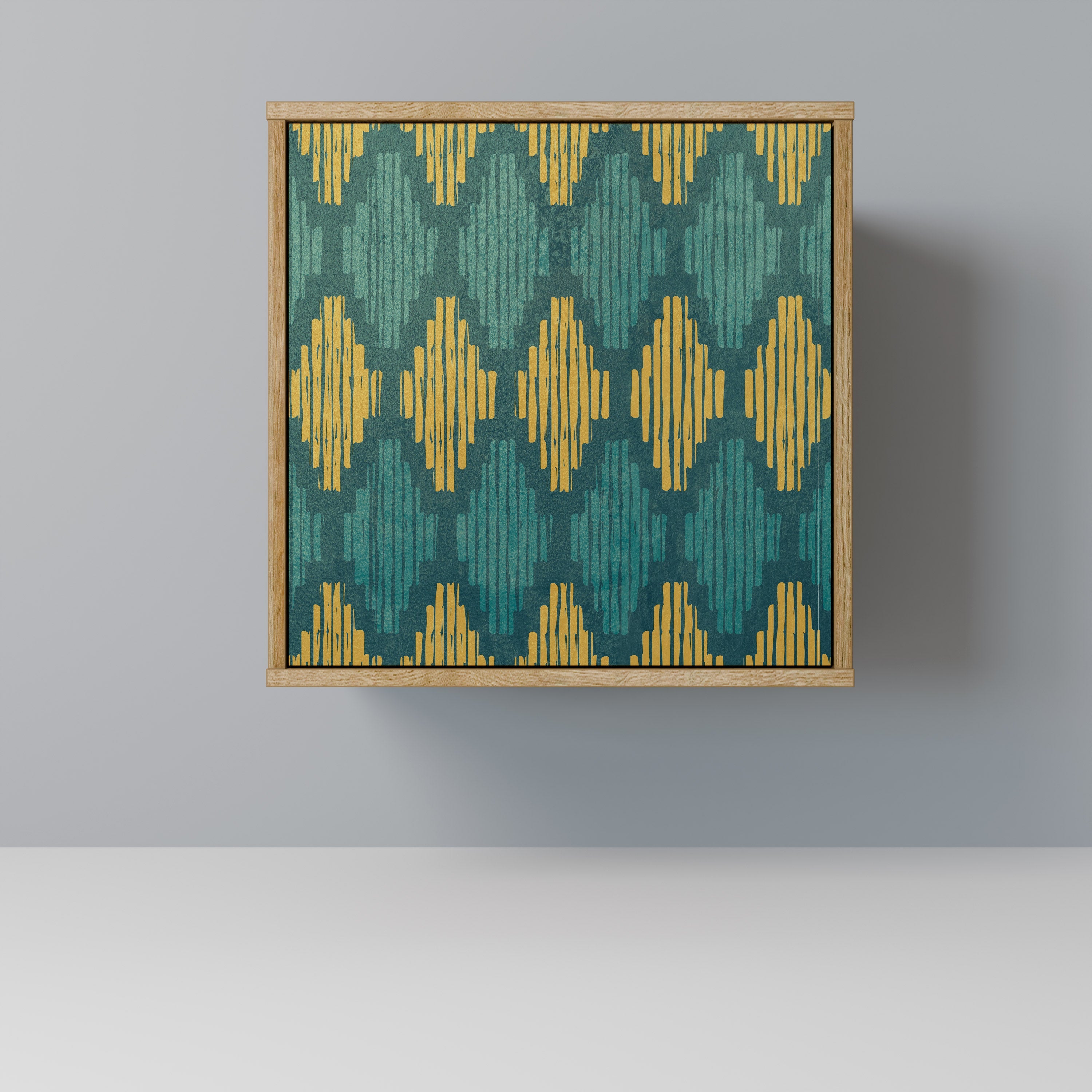 POLYGONS Aparador de 1 Porta em Efeito Carvalho