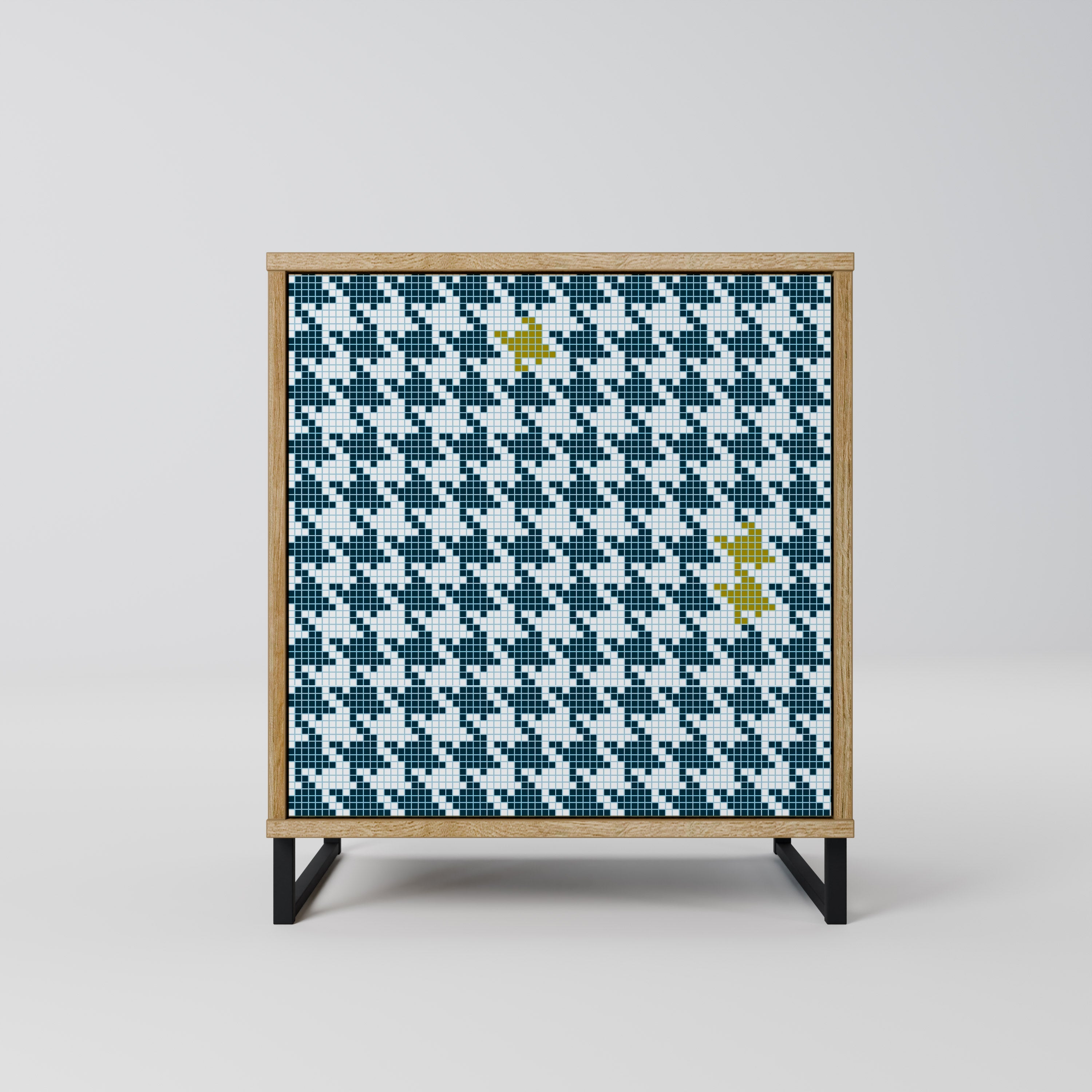 OUT OF CONTEXT Aparador de 1 Porta em Efeito Carvalho