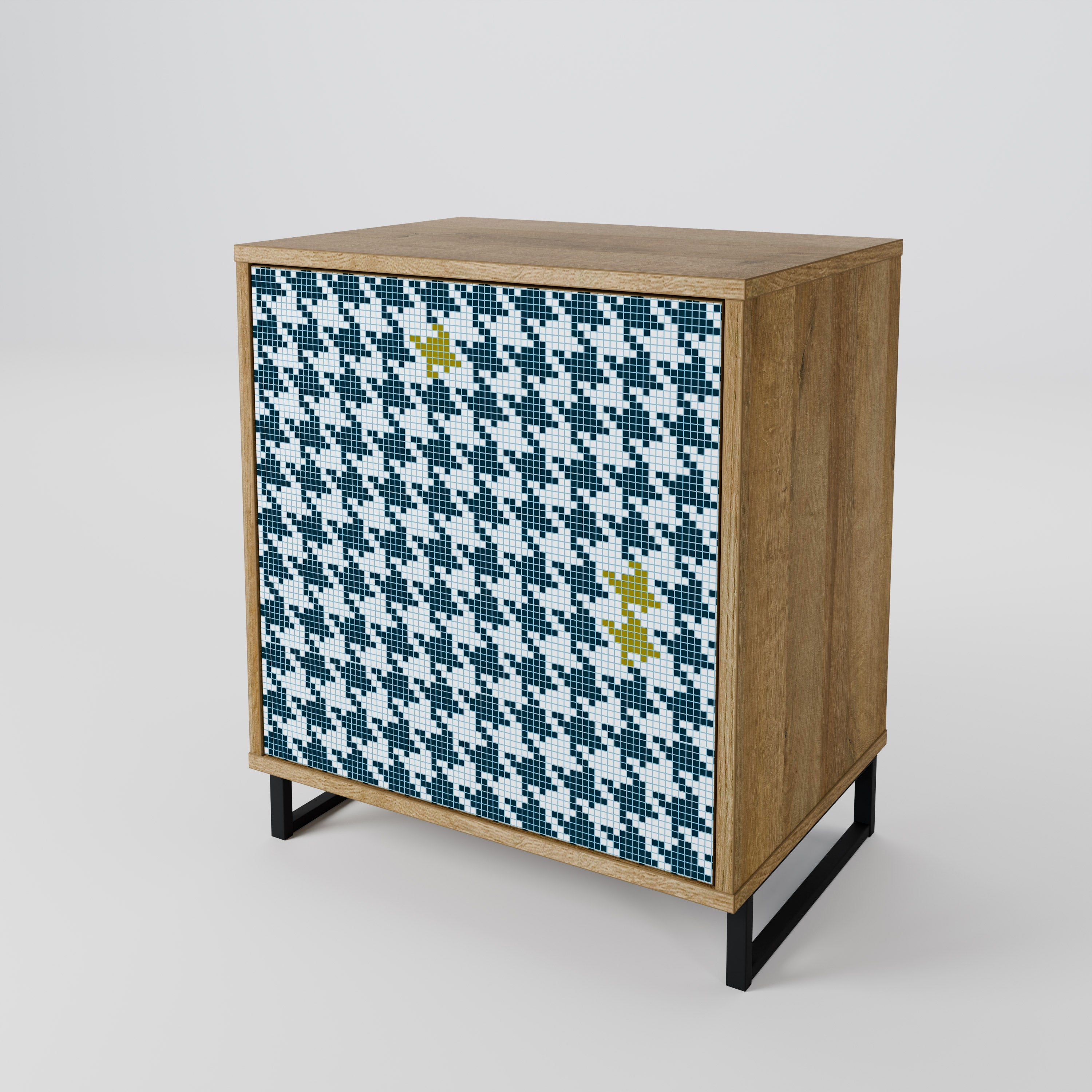 OUT OF CONTEXT Aparador de 1 Porta em Efeito Carvalho