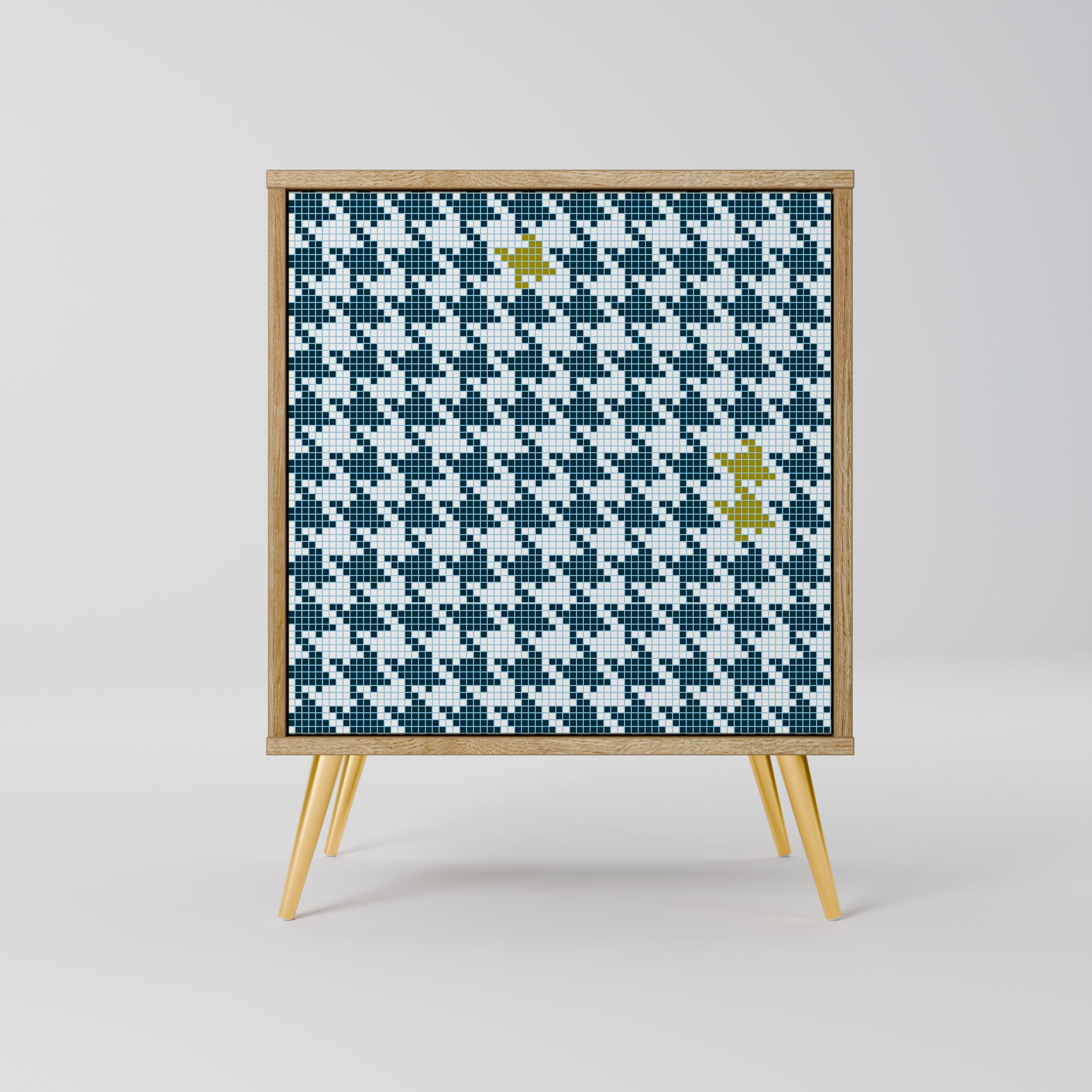 OUT OF CONTEXT Aparador de 1 Porta em Efeito Carvalho