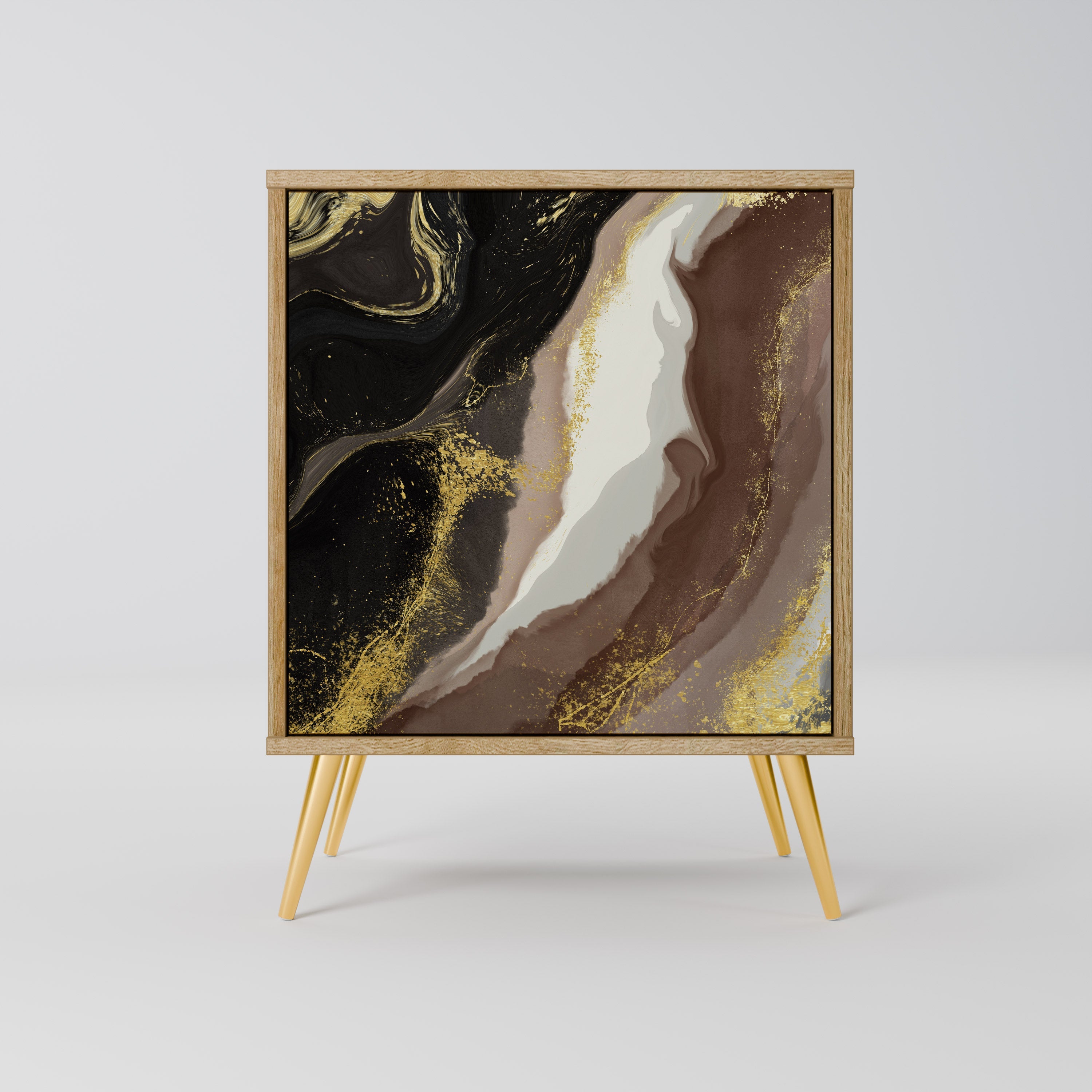 GOLD DUST Aparador de 1 Porta em Efeito Carvalho