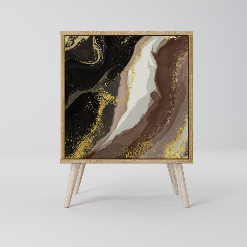 GOLD DUST Aparador de 1 Porta em Efeito Carvalho