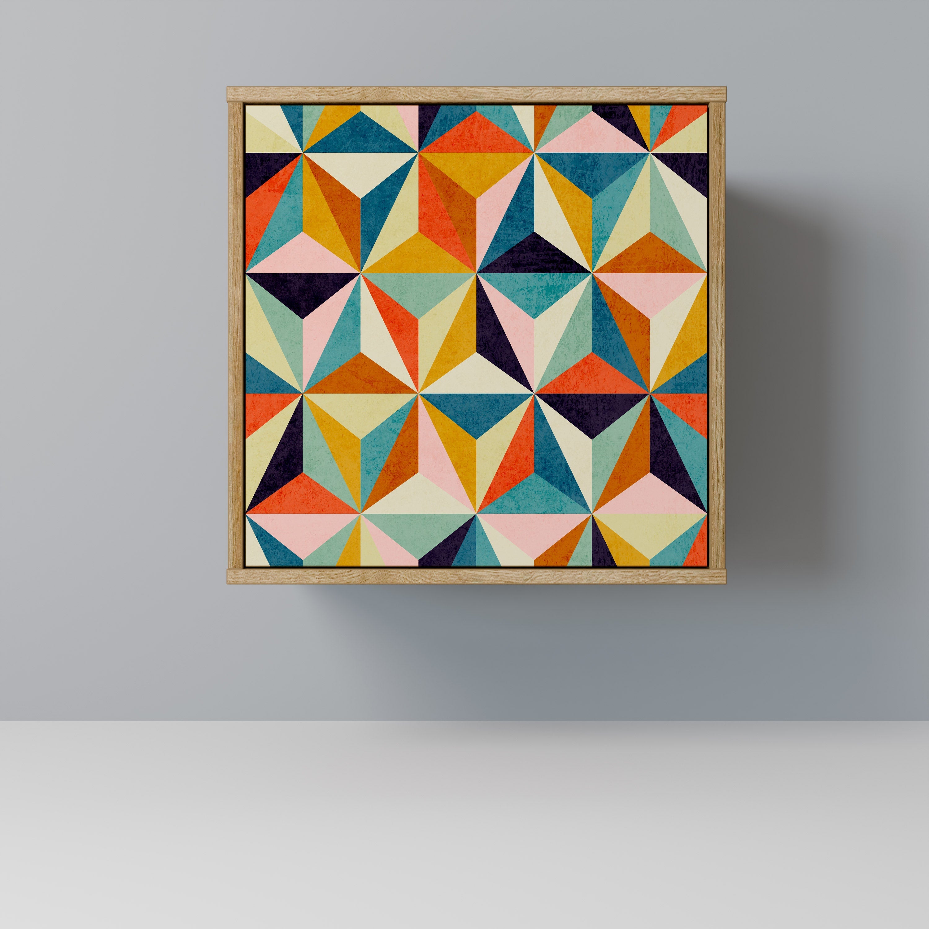 TESSELATE TREASURES Aparador de 1 Porta em Efeito Carvalho