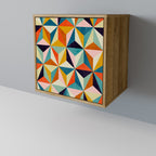 TESSELATE TREASURES Aparador de 1 Porta em Efeito Carvalho