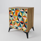 TESSELATE TREASURES Aparador de 1 Porta em Efeito Carvalho