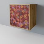 PAINTED SQUARES Aparador de 1 Porta em Efeito Carvalho