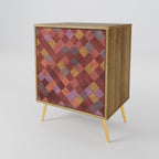 PAINTED SQUARES Aparador de 1 Porta em Efeito Carvalho