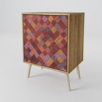 PAINTED SQUARES Aparador de 1 Porta em Efeito Carvalho