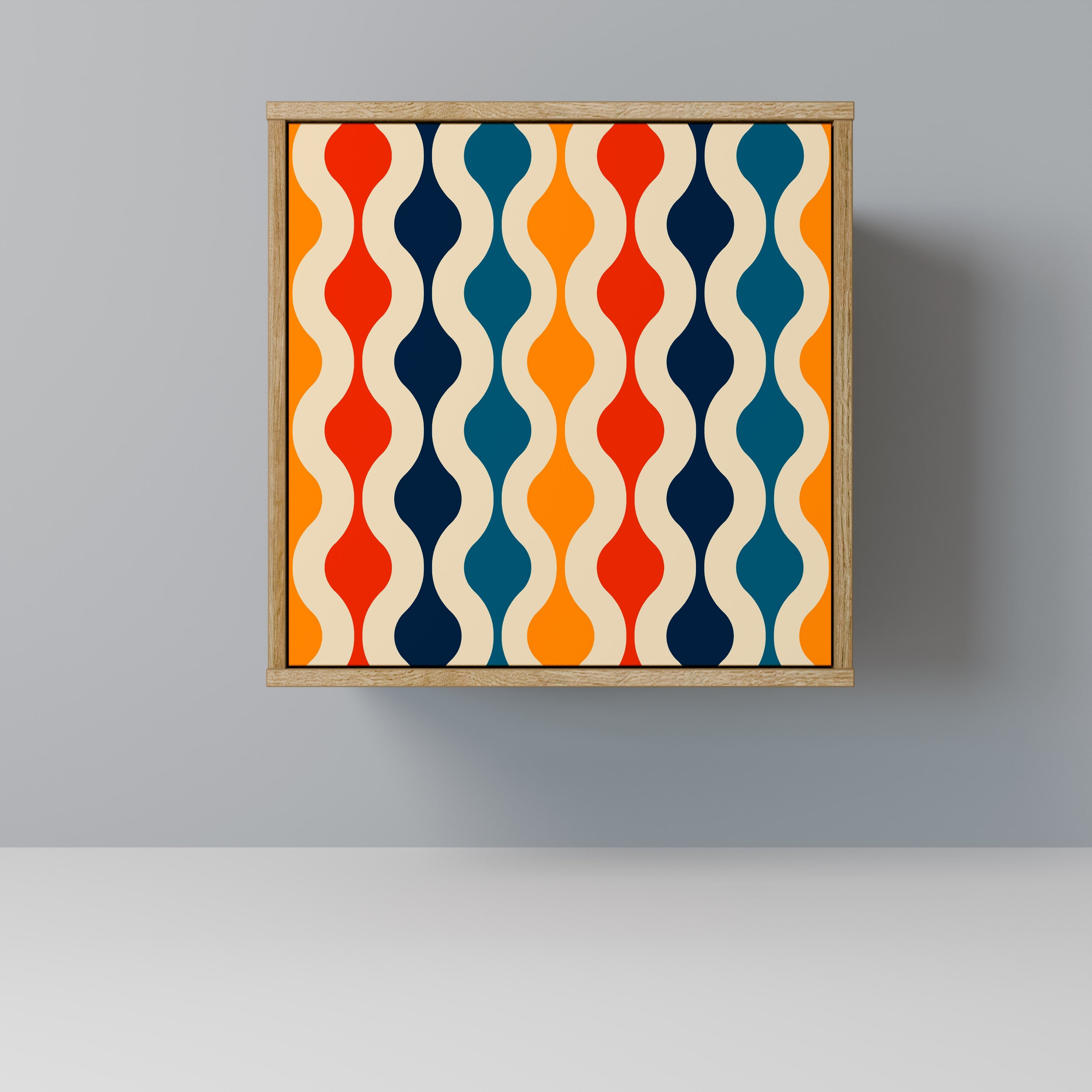 COLORFUL NOSTALGIA Aparador de 1 Porta em Efeito Carvalho