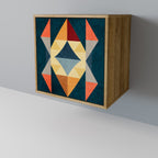 CRACKED ILLUSION Aparador de 1 Porta em Efeito Carvalho