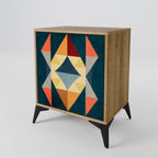 CRACKED ILLUSION Aparador de 1 Porta em Efeito Carvalho