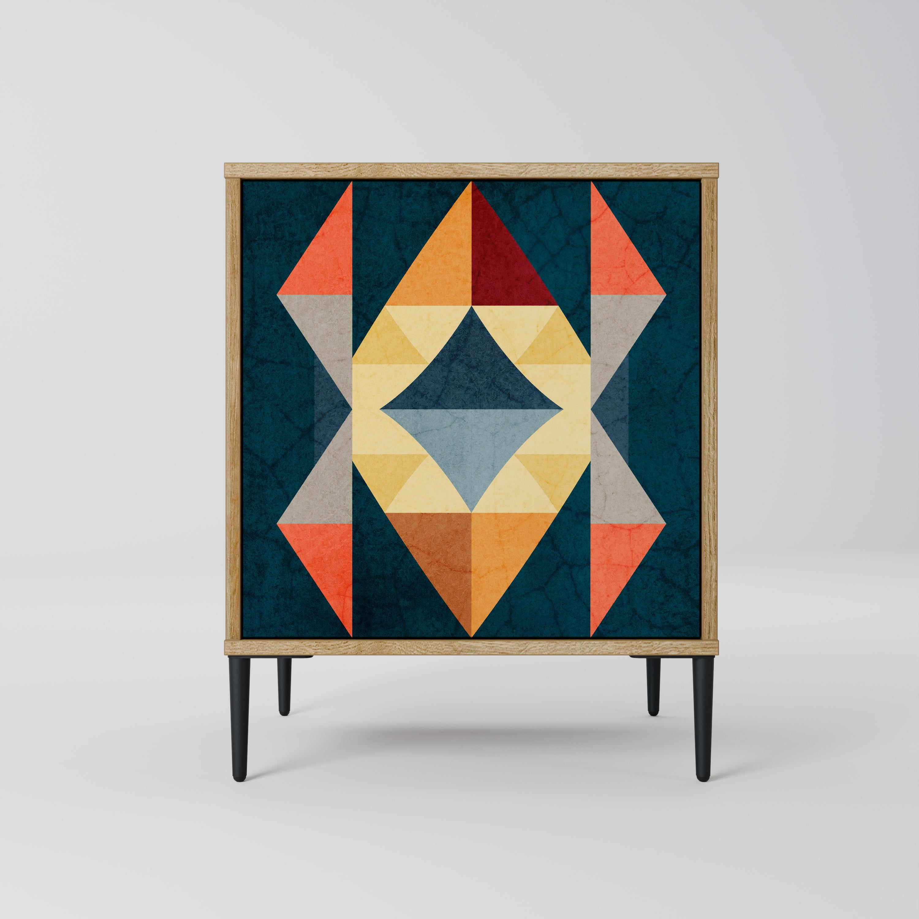 CRACKED ILLUSION Aparador de 1 Porta em Efeito Carvalho