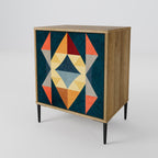 CRACKED ILLUSION Aparador de 1 Porta em Efeito Carvalho