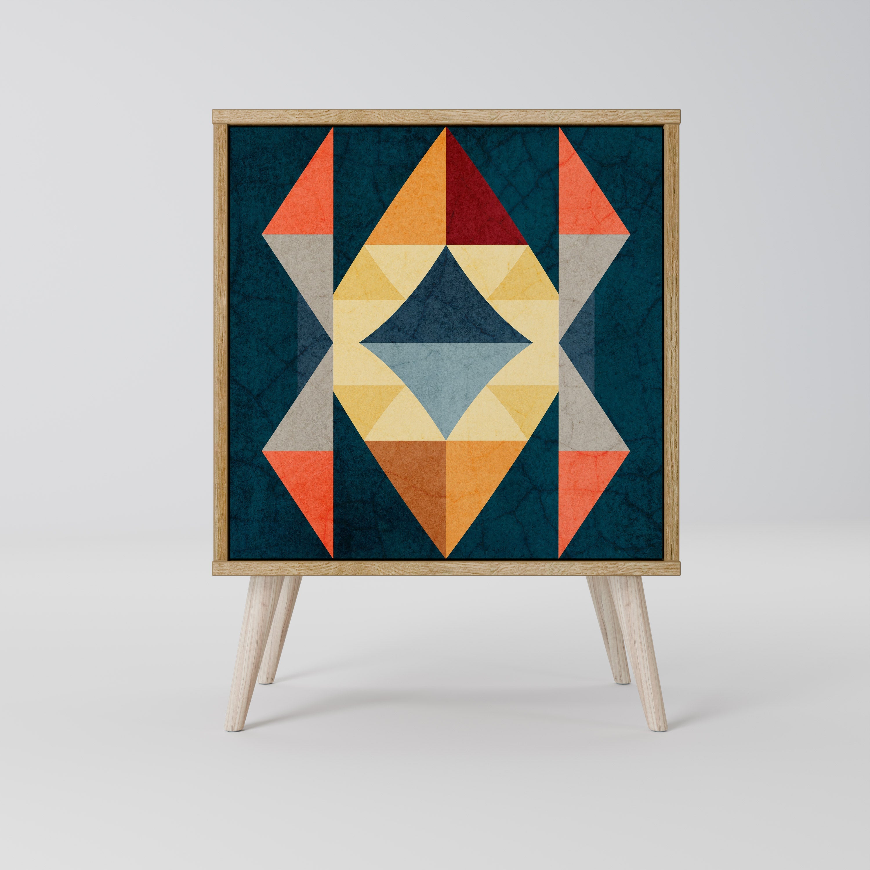 CRACKED ILLUSION Aparador de 1 Porta em Efeito Carvalho