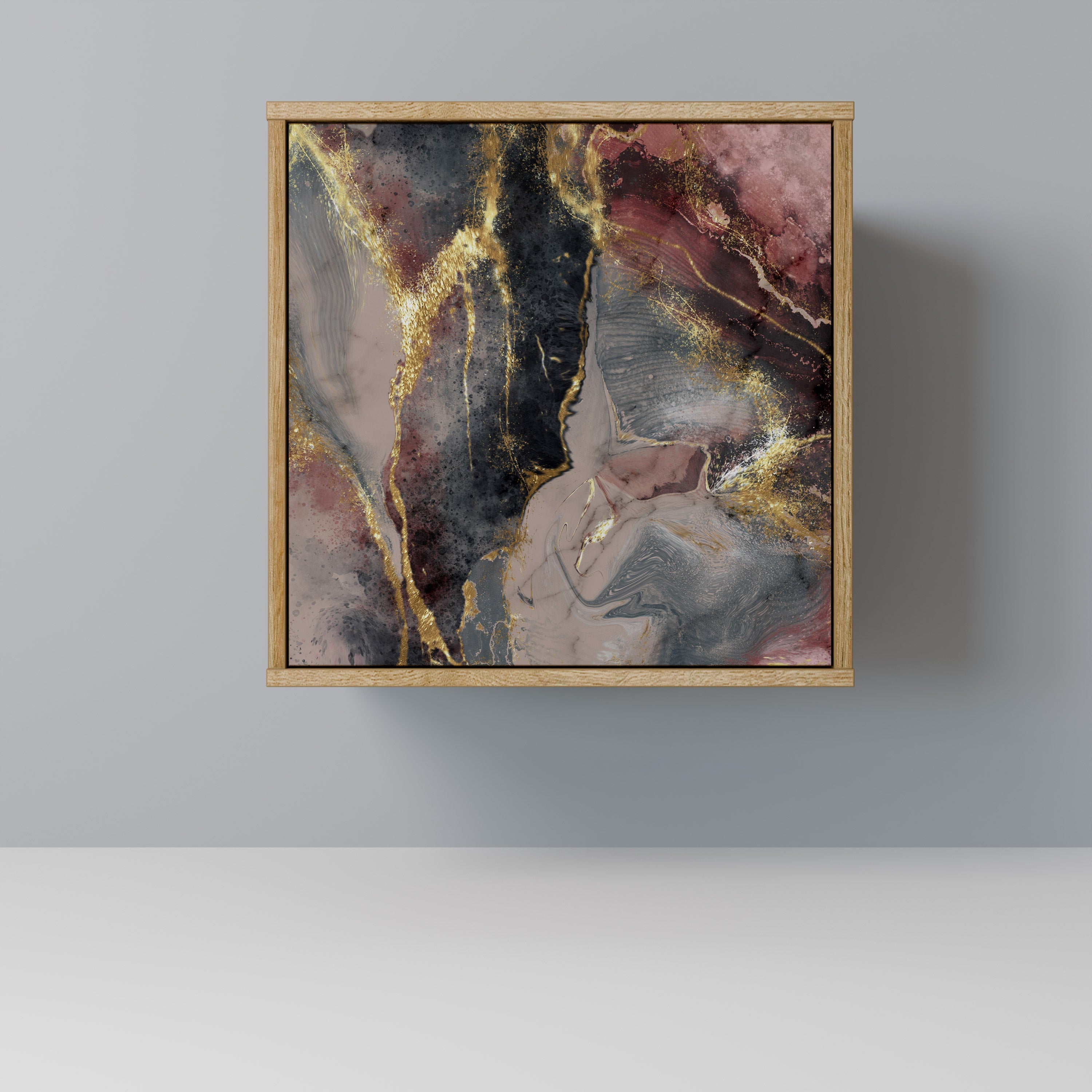 GOLDEN TIDES Aparador de 1 Porta em Efeito Carvalho