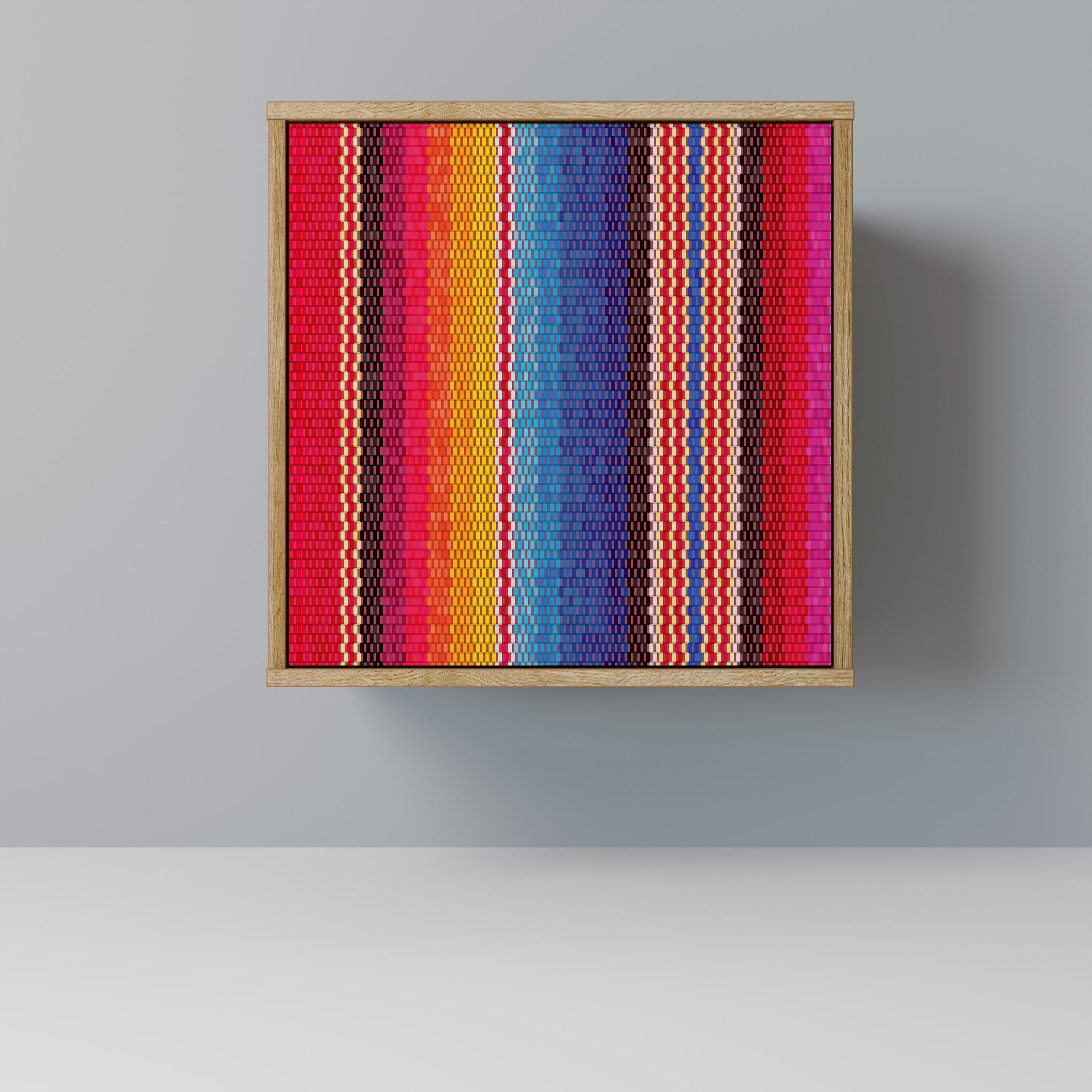 ETHNIC MEXICAN Aparador de 1 Porta em Efeito Carvalho