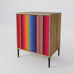 ETHNIC MEXICAN Aparador de 1 Porta em Efeito Carvalho