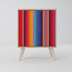 ETHNIC MEXICAN Aparador de 1 Porta em Efeito Carvalho