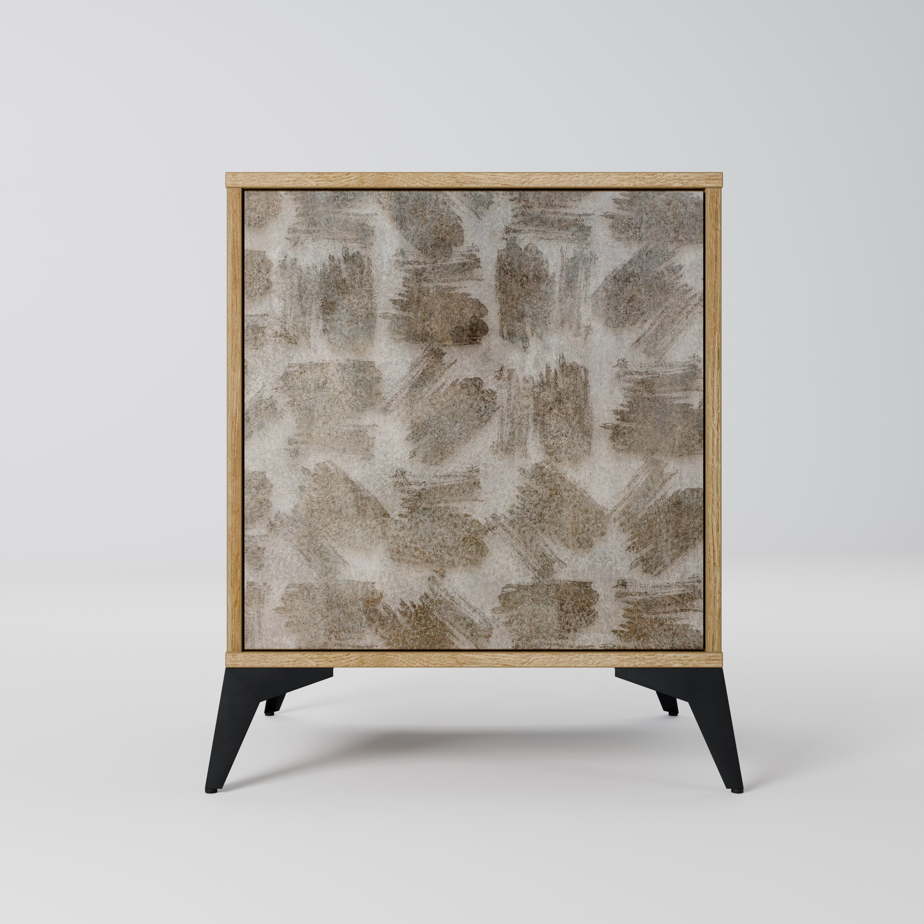 SLIGHTLY BLURRED Aparador de 1 Porta em Efeito Carvalho