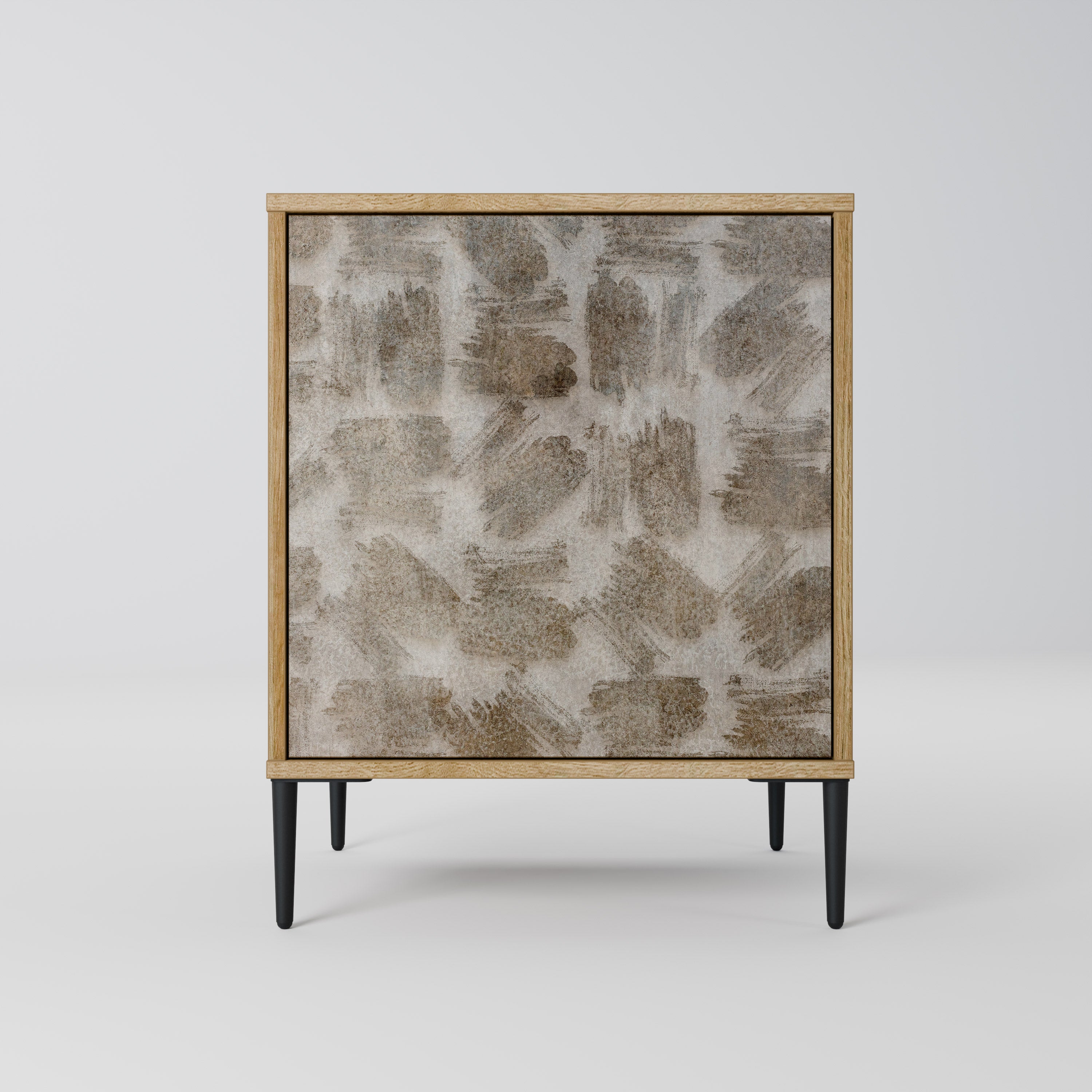 SLIGHTLY BLURRED Aparador de 1 Porta em Efeito Carvalho