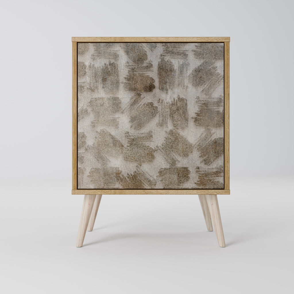 SLIGHTLY BLURRED Aparador de 1 Porta em Efeito Carvalho