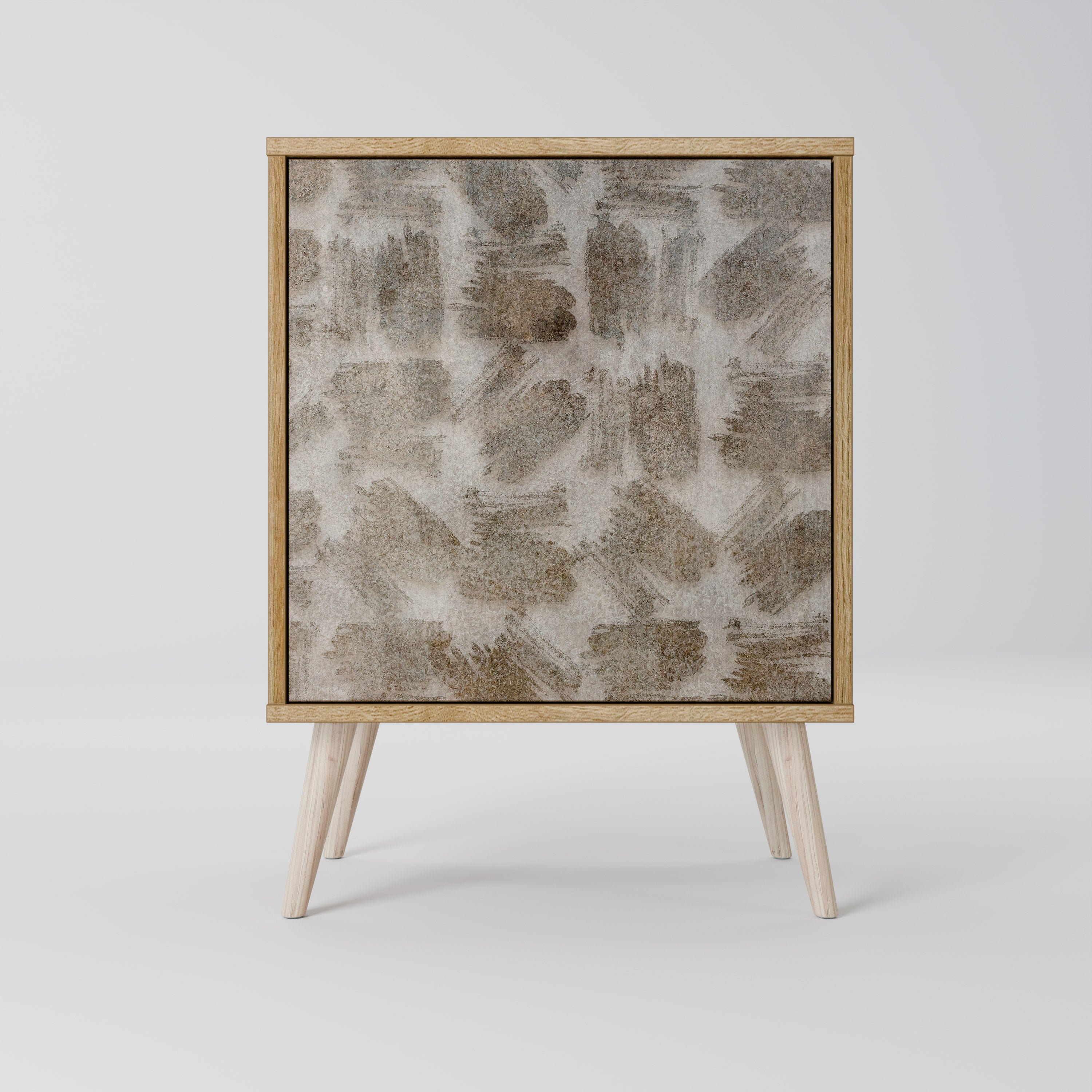 SLIGHTLY BLURRED Aparador de 1 Porta em Efeito Carvalho