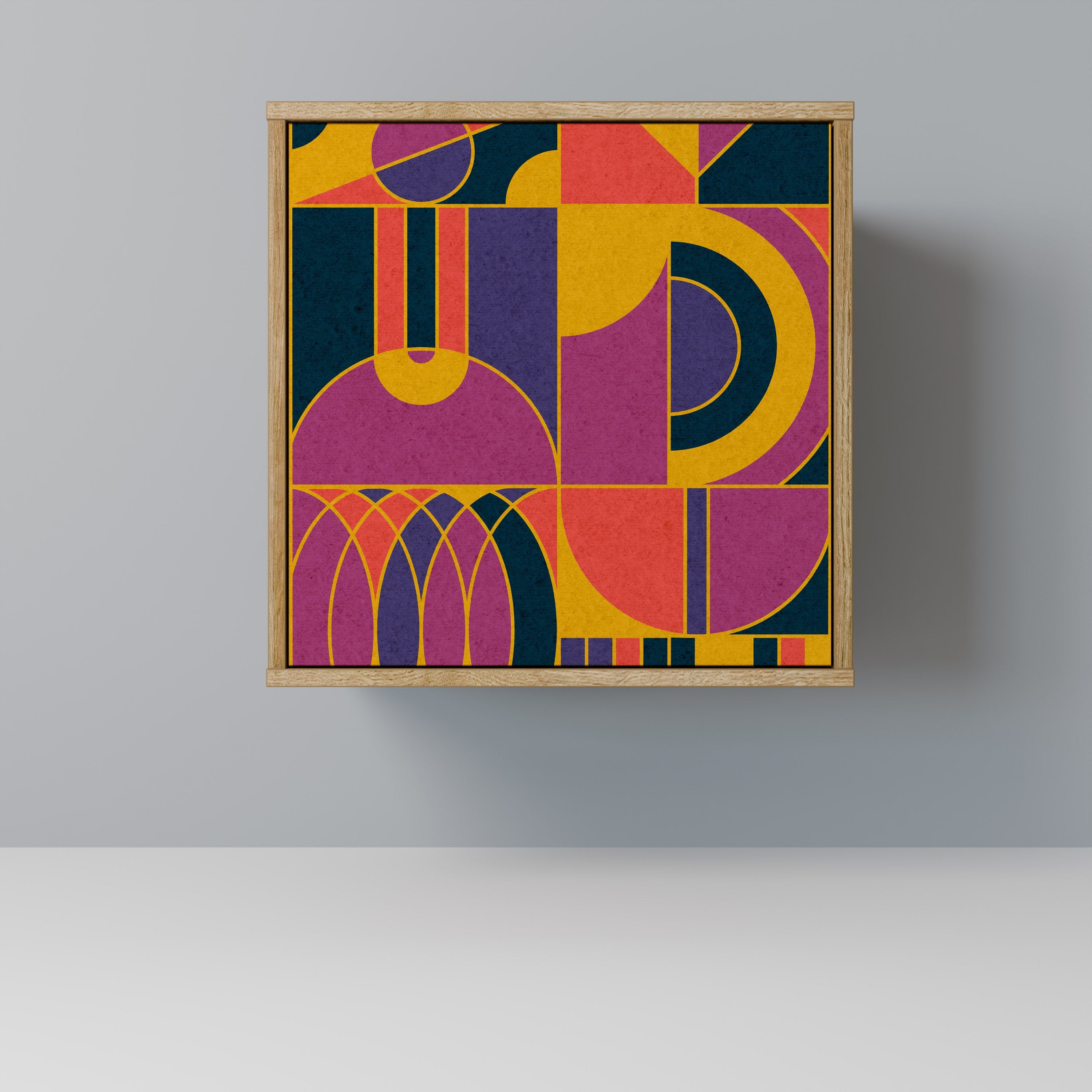 ELECTRIC PATTERNS Aparador de 1 Porta em Efeito Carvalho