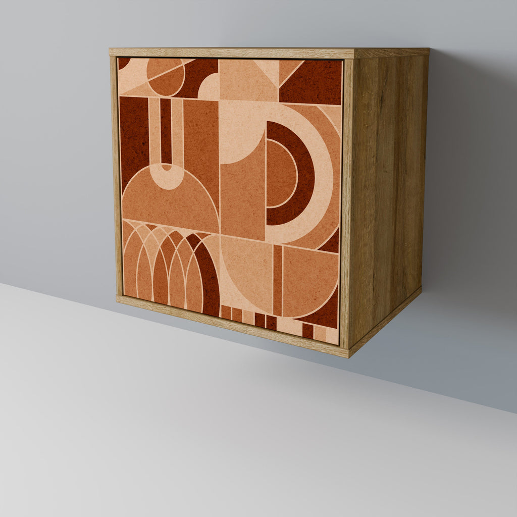 PRISM MOSAIC Aparador de 1 Porta em Efeito Carvalho