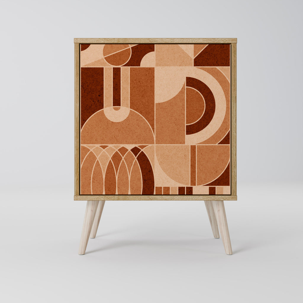 PRISM MOSAIC Aparador de 1 Porta em Efeito Carvalho