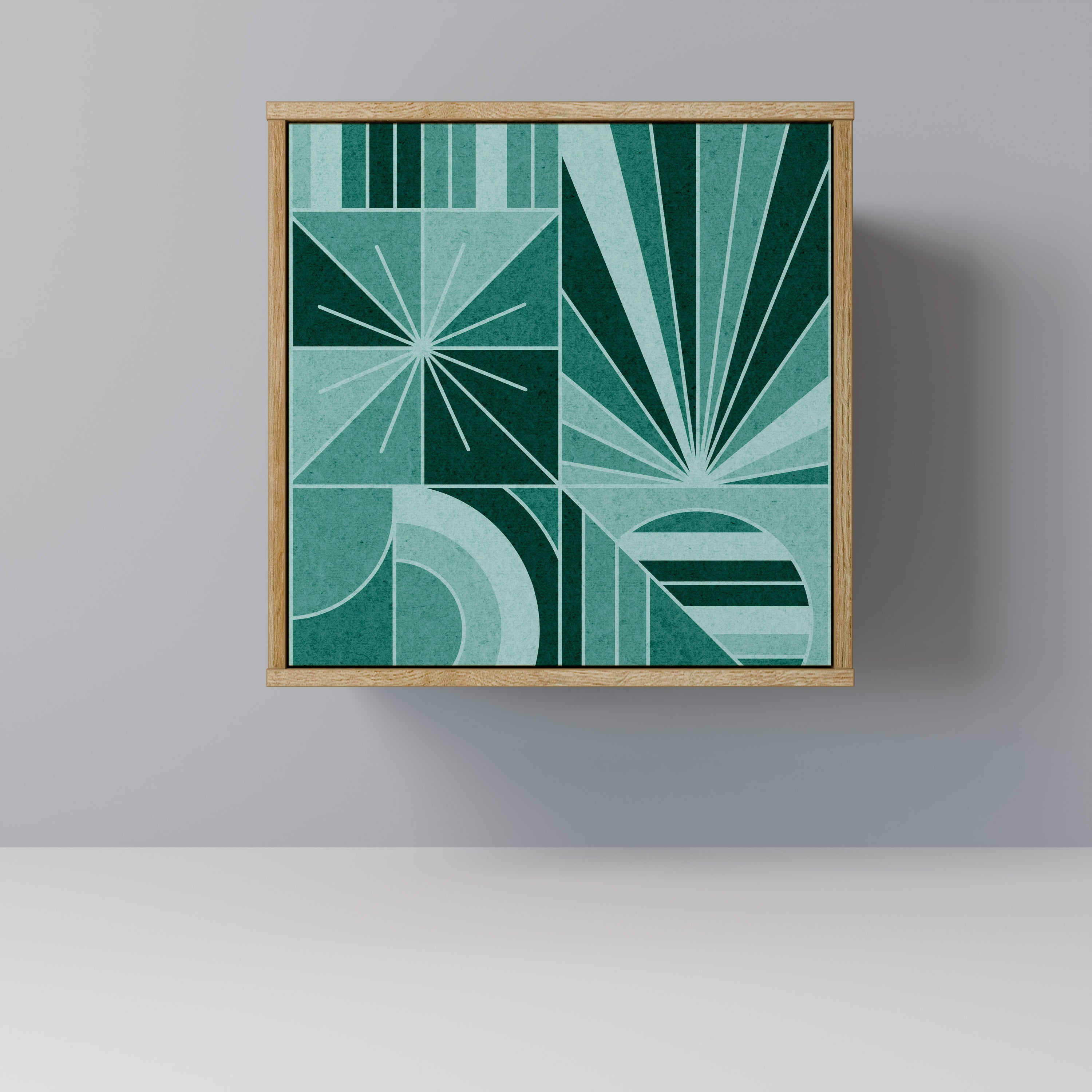 HARMONIC GRID Aparador de 1 Porta em Efeito Carvalho