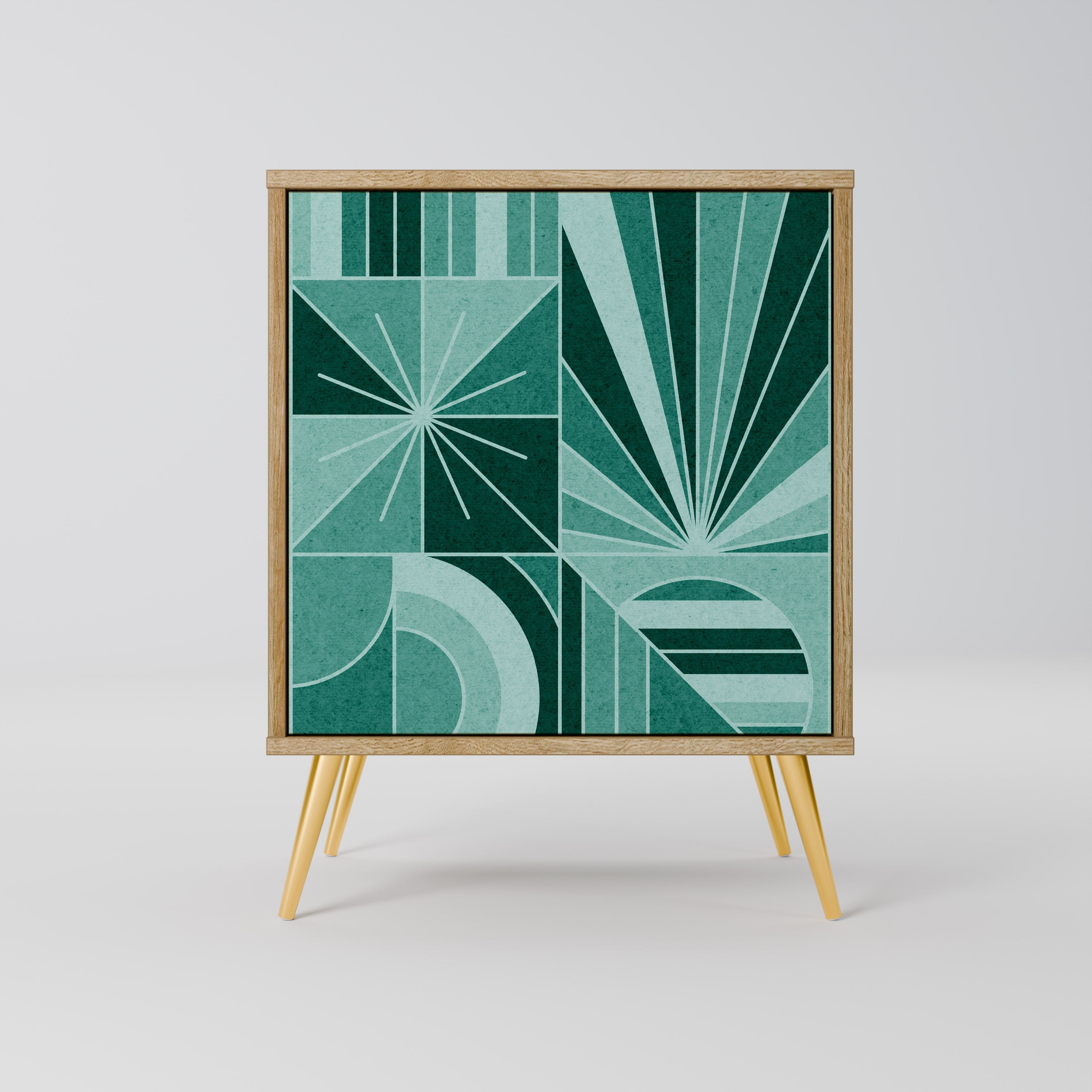 HARMONIC GRID Aparador de 1 Porta em Efeito Carvalho