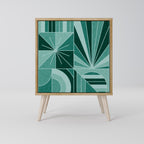 HARMONIC GRID Aparador de 1 Porta em Efeito Carvalho