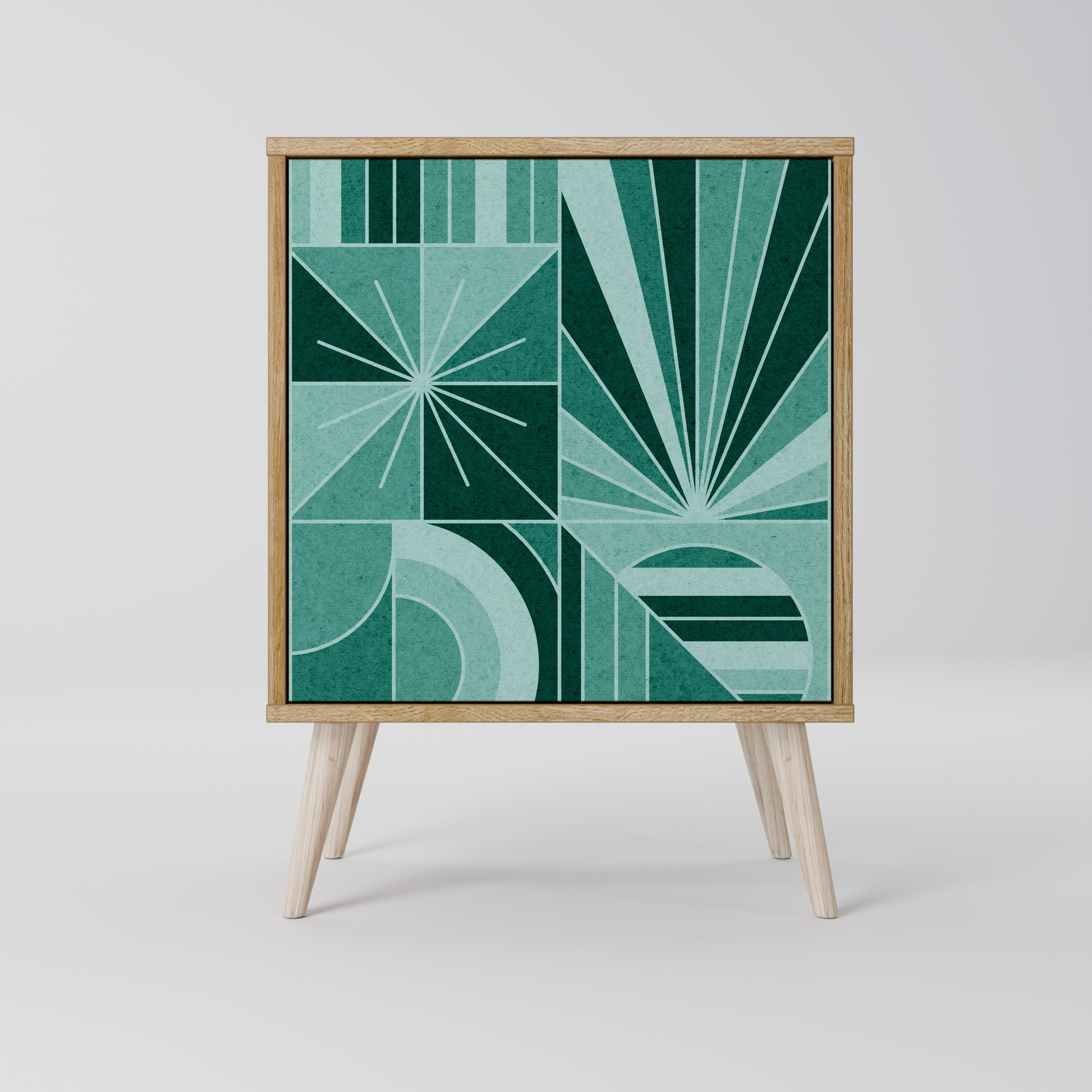 HARMONIC GRID Aparador de 1 Porta em Efeito Carvalho