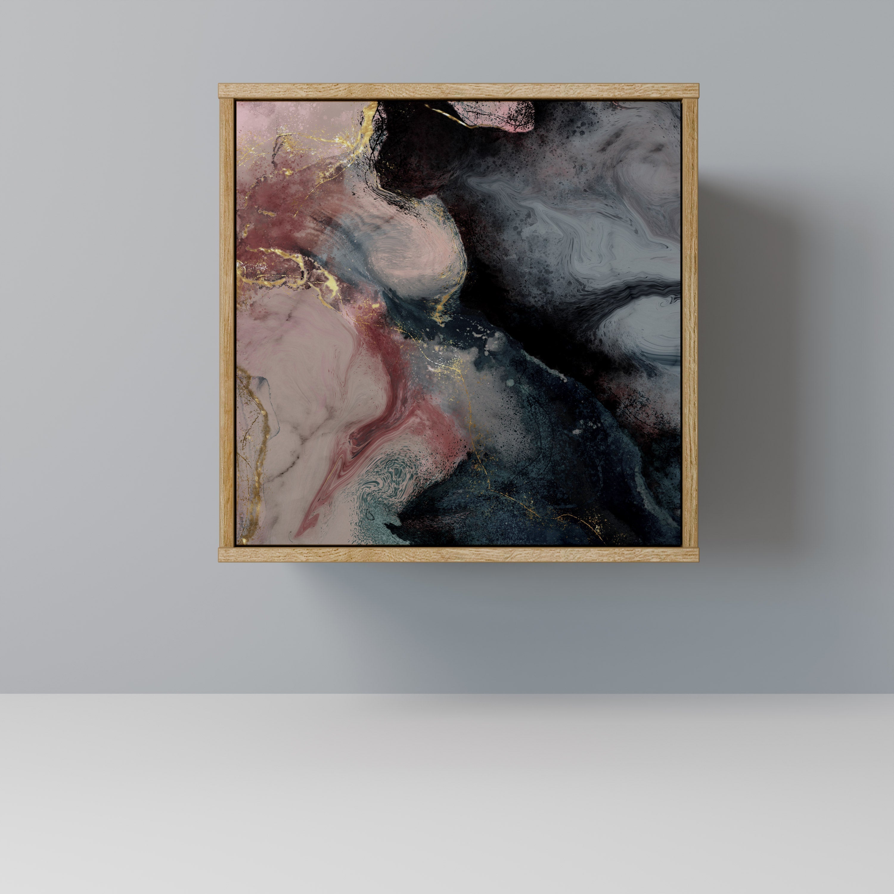 GILDED SWIRLS Aparador de 1 Porta em Efeito Carvalho