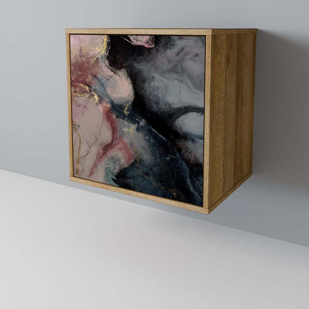 GILDED SWIRLS Aparador de 1 Porta em Efeito Carvalho