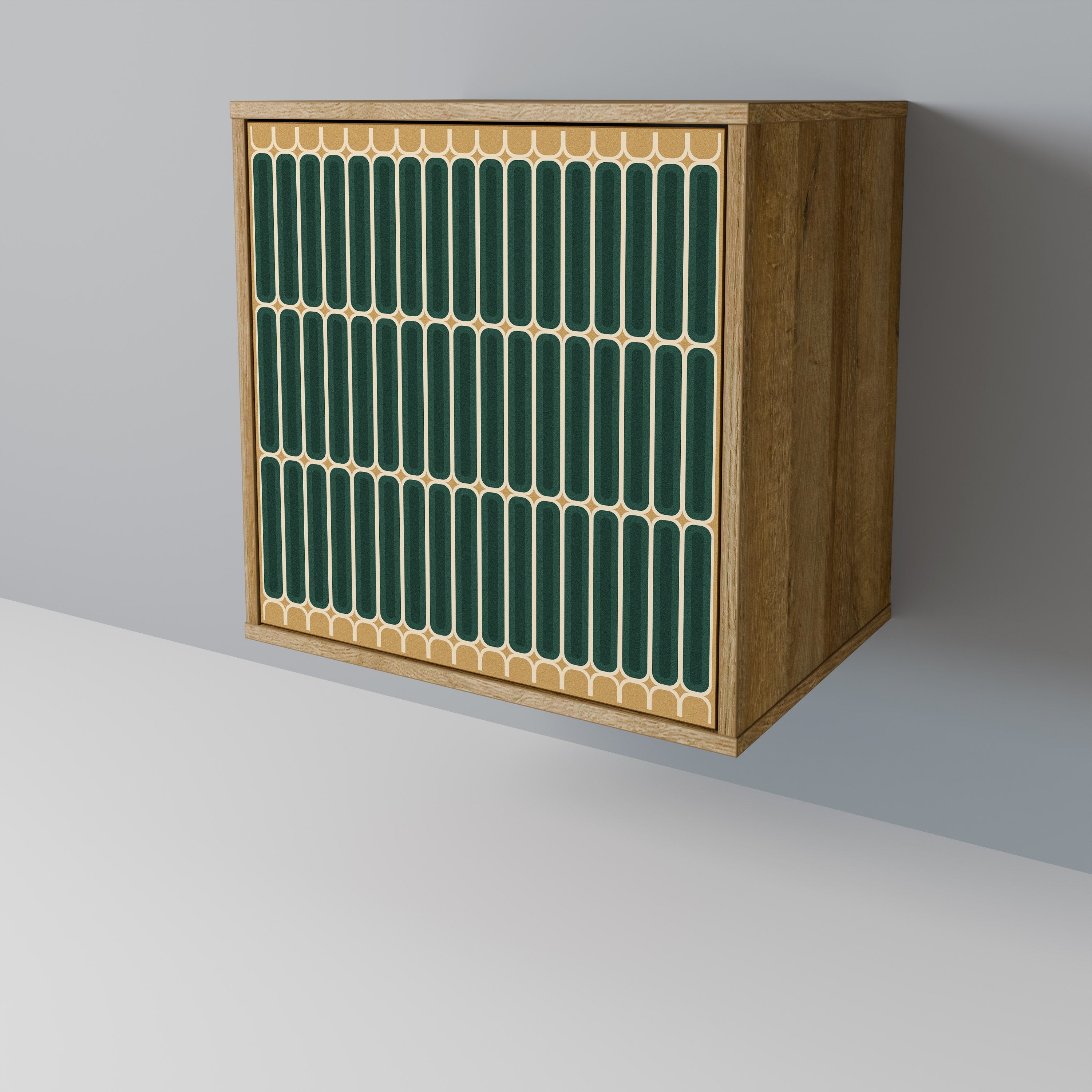 ILUSION GATE Aparador de 1 Porta em Efeito Carvalho