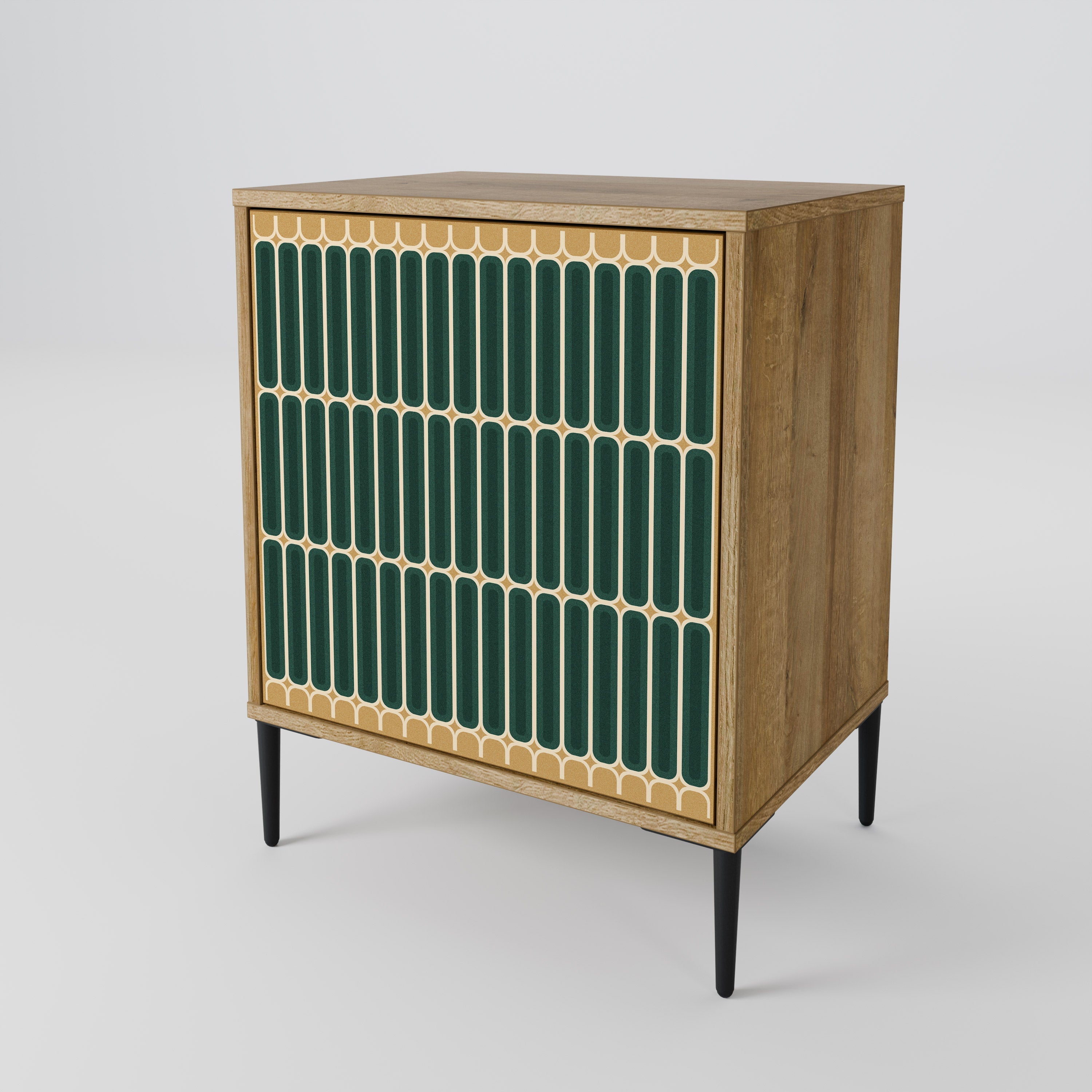 ILUSION GATE Aparador de 1 Porta em Efeito Carvalho