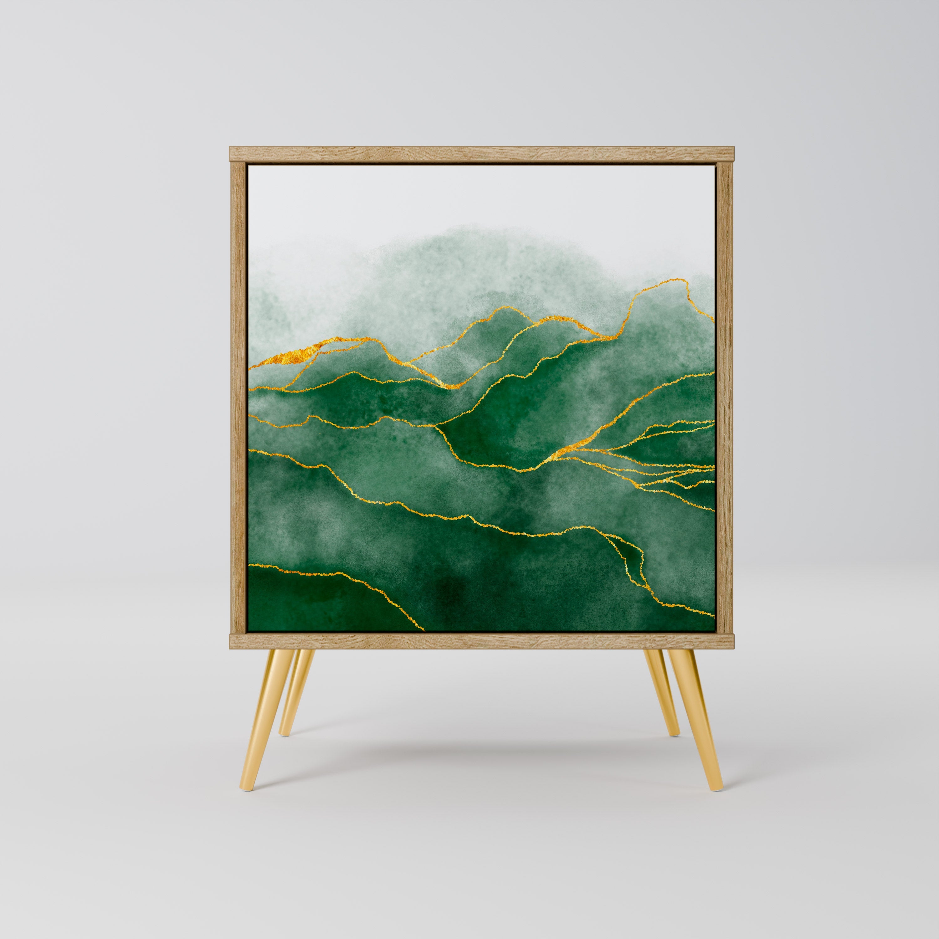 EXPENSIVE NATURE Aparador de 1 Porta em Efeito Carvalho