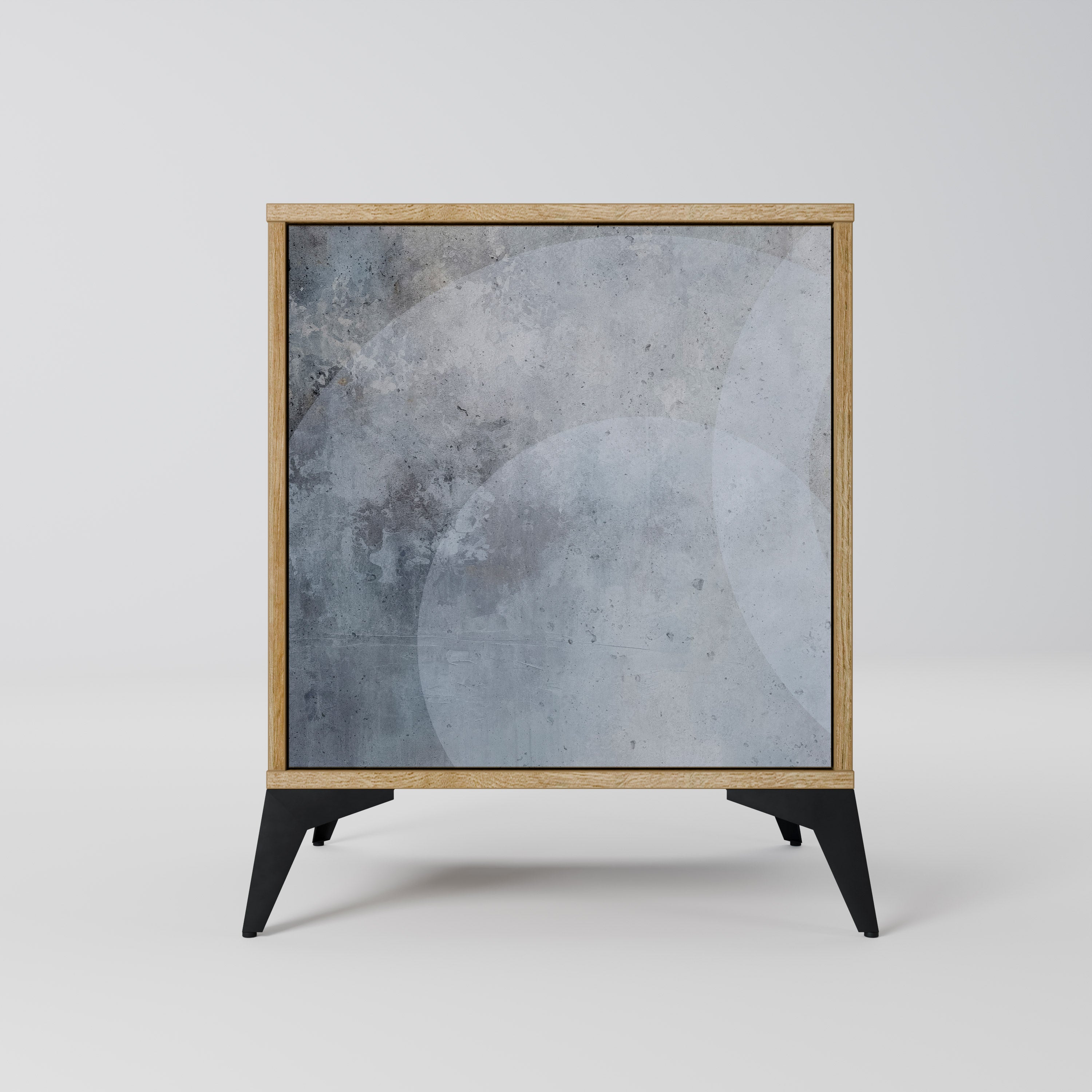 MUTED ARC Aparador de 1 Porta em Efeito Carvalho