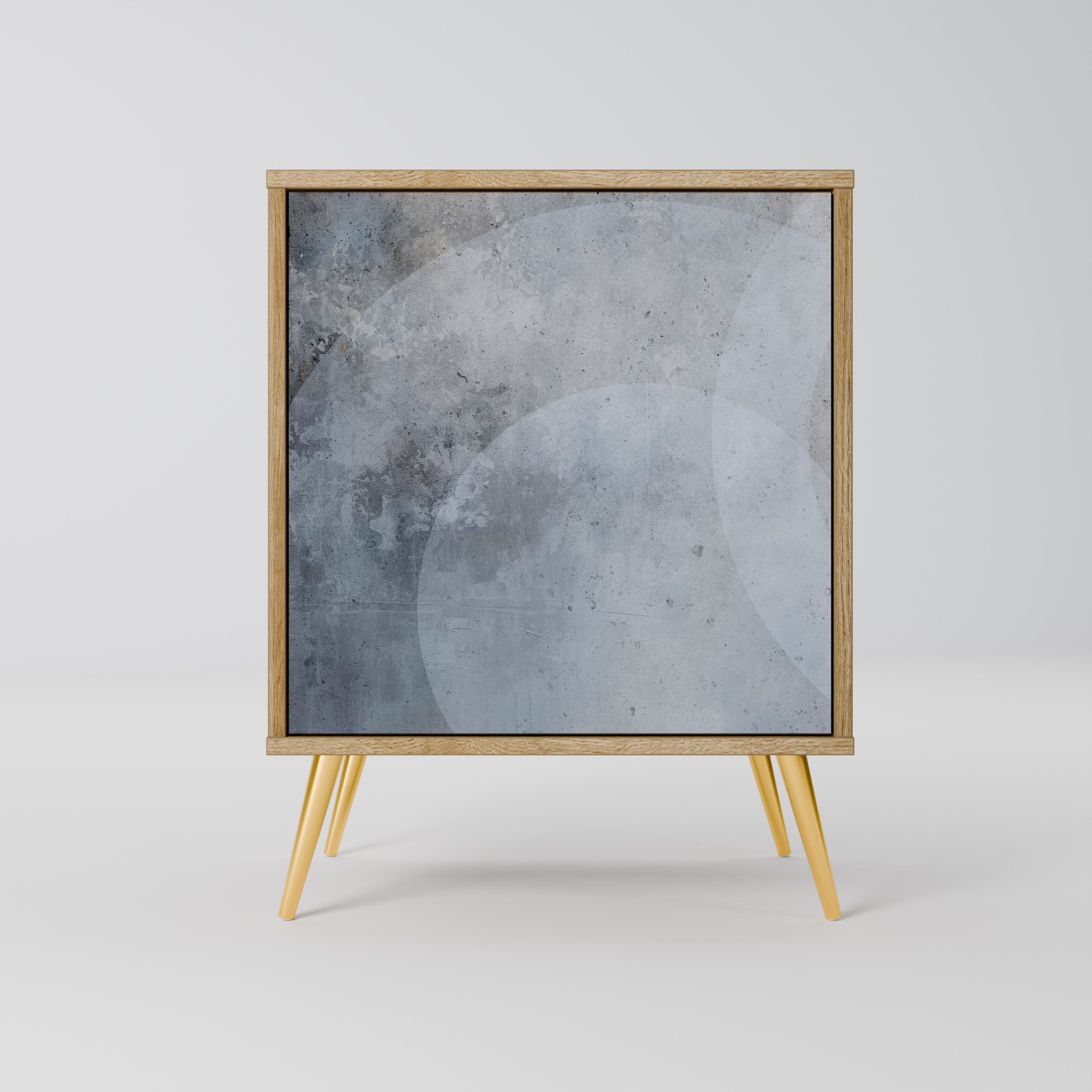 MUTED ARC Aparador de 1 Porta em Efeito Carvalho