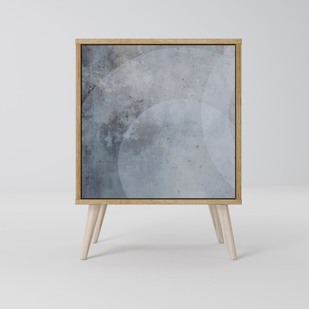 MUTED ARC Aparador de 1 Porta em Efeito Carvalho