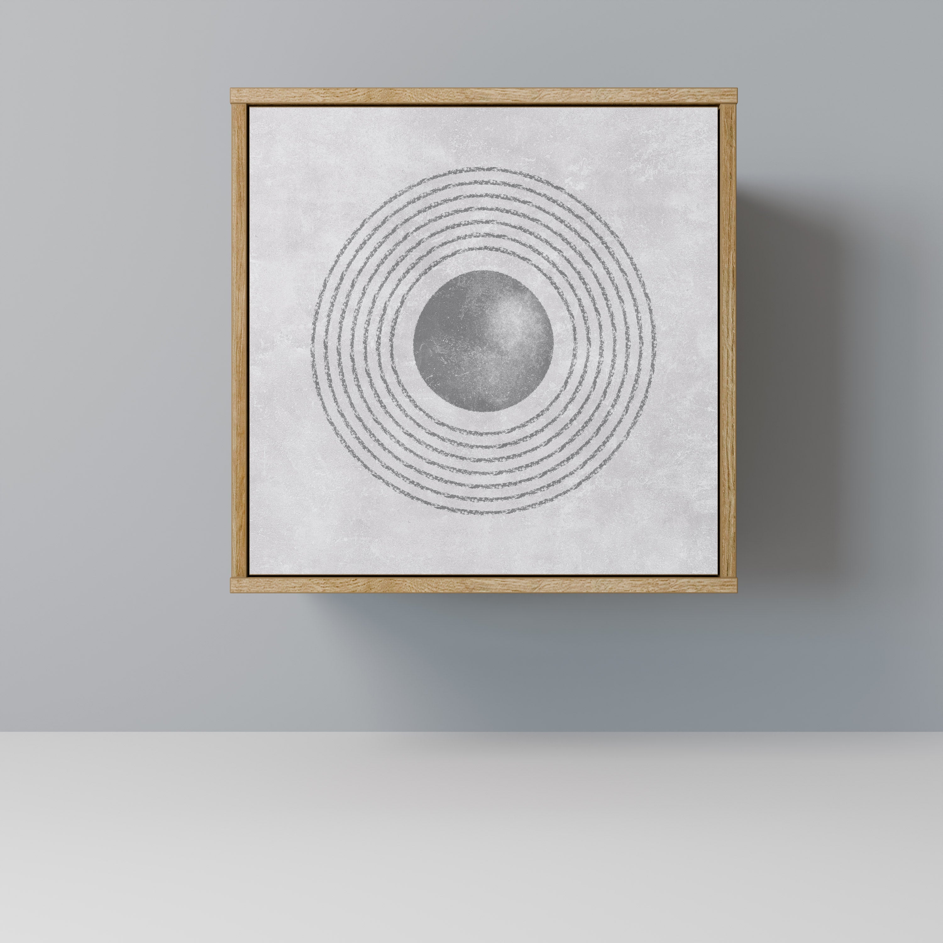 SOLID CIRCLES Aparador de 1 Porta em Efeito Carvalho