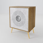 SOLID CIRCLES Aparador de 1 Porta em Efeito Carvalho